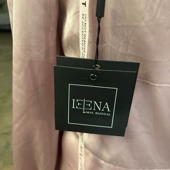 Mac Duggal Pink Long Sleeve V-Neck Gown - Picture 9 of 10